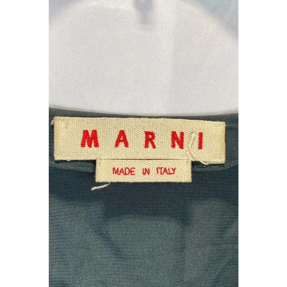 MARNI Italy Ruched Long Sleeve Raw Edge Distressed Shift Dress Sz. 38 MSRP $1850 - Picture 3 of 4
